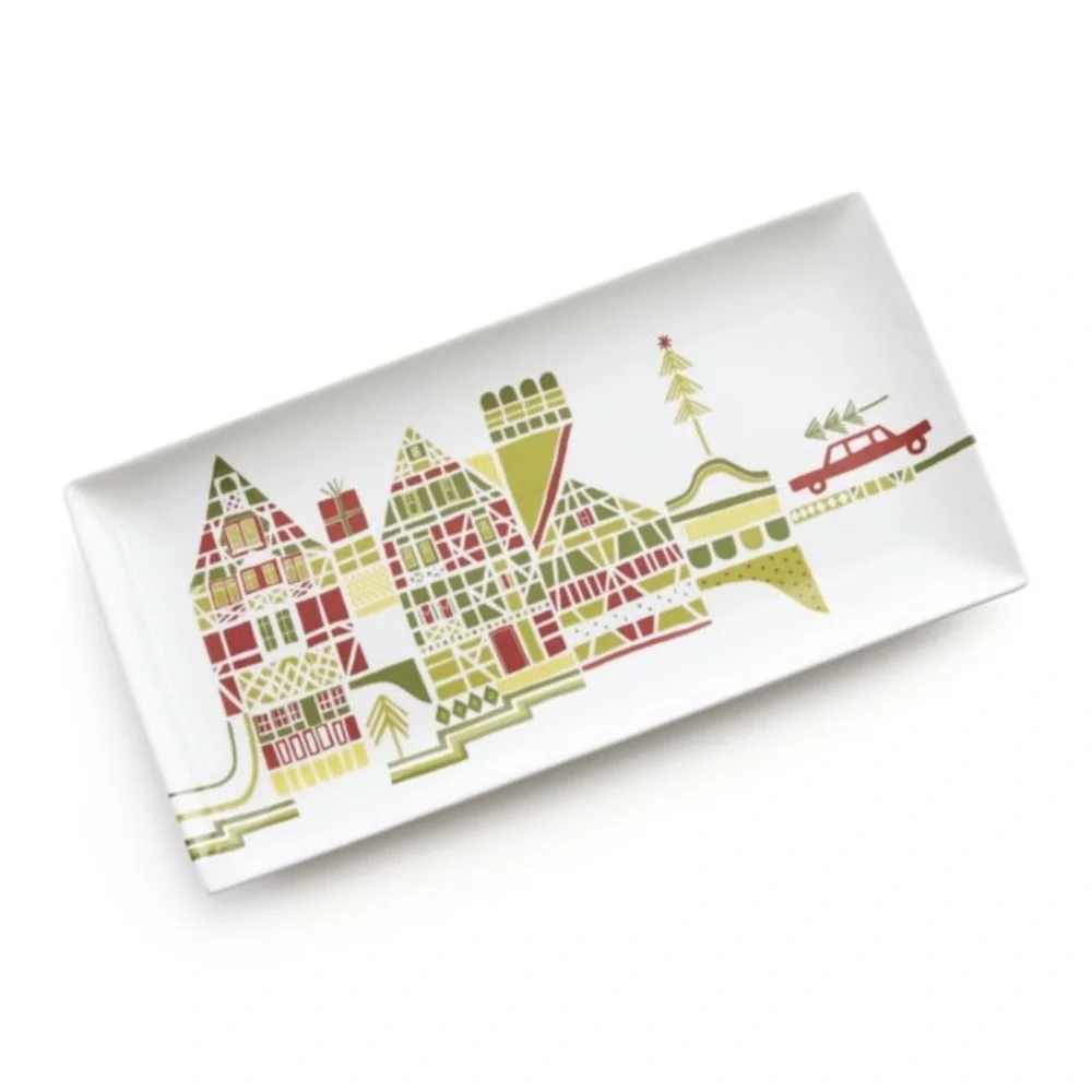 Crate & Barrel Yule Town Platter
